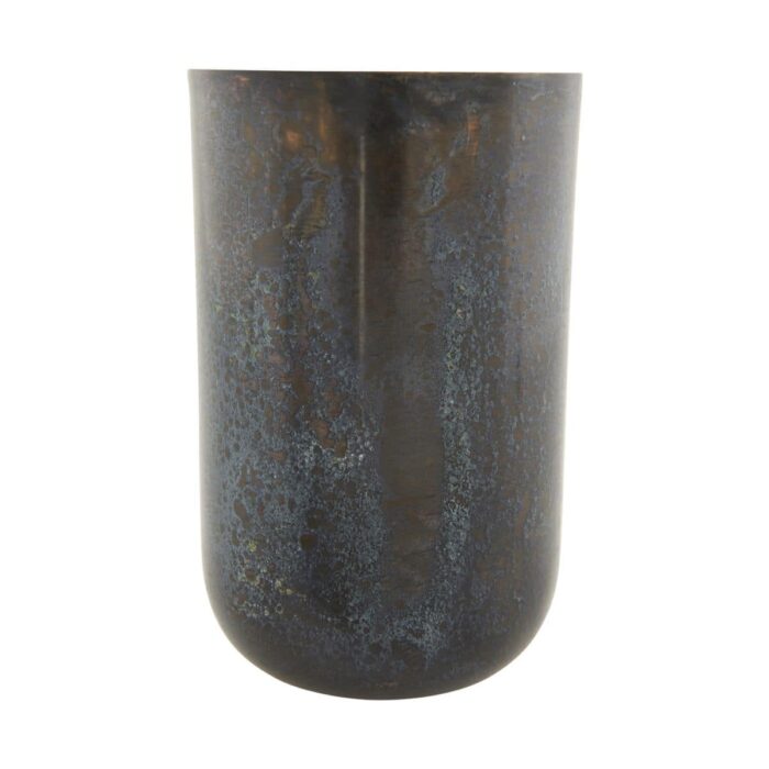 Kovová váza s modrošedou patinou