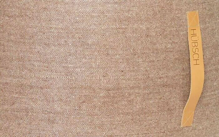 Hnědý vlněný puf Herringbone