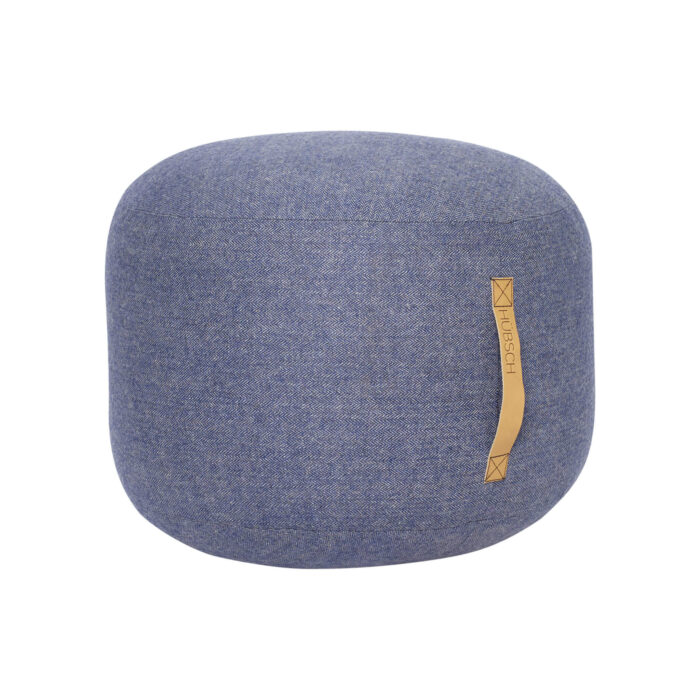 Modrý vlněný puf Herringbone